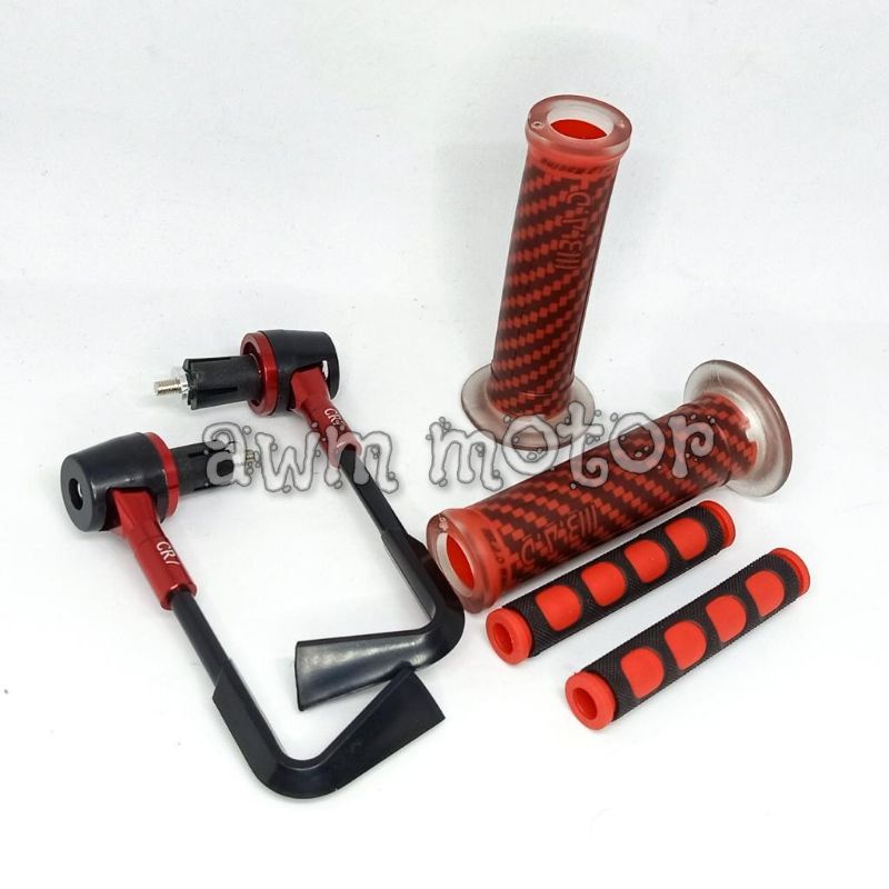 [PAKET STANG ACC] Proguard L Plus Handgrip BAD Carbon Dan Karet Handle Rem Universal Motor