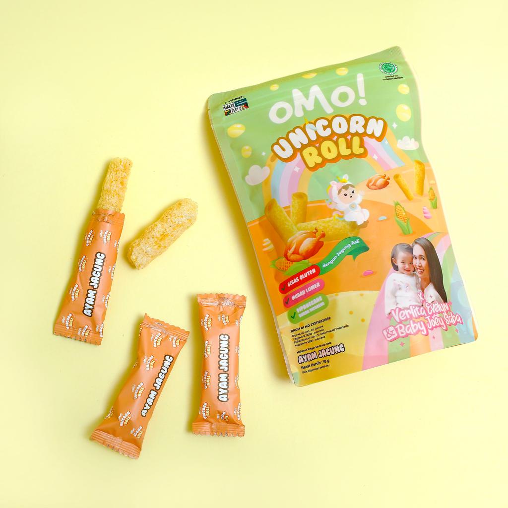 Omo! Unicorn Roll Ayam Jagung Snack Makanan Ringan Camilan Bayi 18g