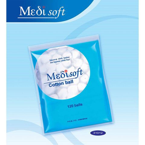 MEDISOFT - COTTON BALL / 120 BALLS @ 75g  dan 120 gr / KAPAS BULAT