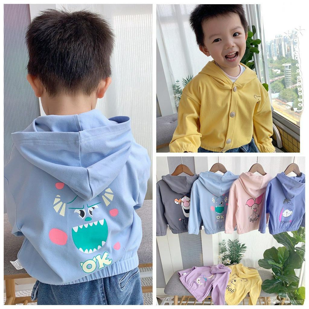 Olasleepwear Baju Jaket Baru Anak-anak Korea Style Motif Kartun Rajutan Cardigan Jaket Unisex anak