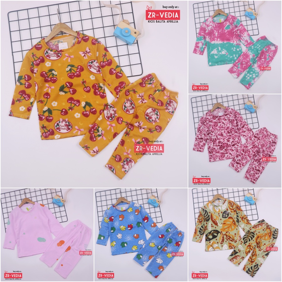 Pajamas Sunday uk 1-3 Tahun / Baju Tidur Anak Perempuan IMPORT Piyama Branded Karakter Setelan