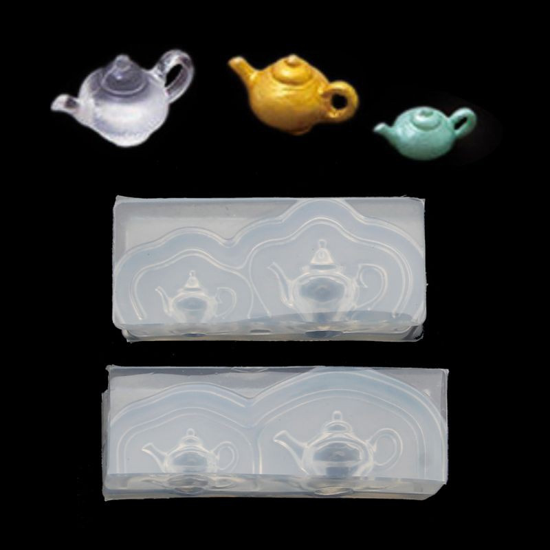 Glitter Cute Mini Teapot Silicone Resin Molds Earrings Pendant Necklace Jewelry Tools