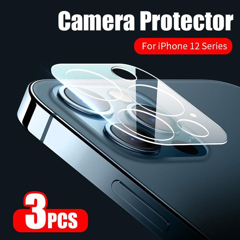 3PCS Tempered Glass For iPhone 12 mini 11 Pro X XS Max XR 6 7 8 Plus Camera Tempered Glass Protector