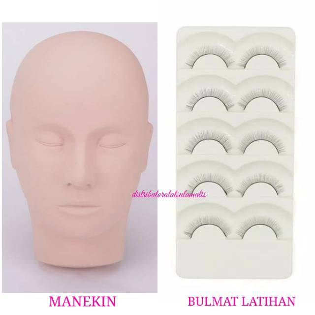 Mannequin / manekin / manequin / kepala latihan untuk belajar eyelash extension