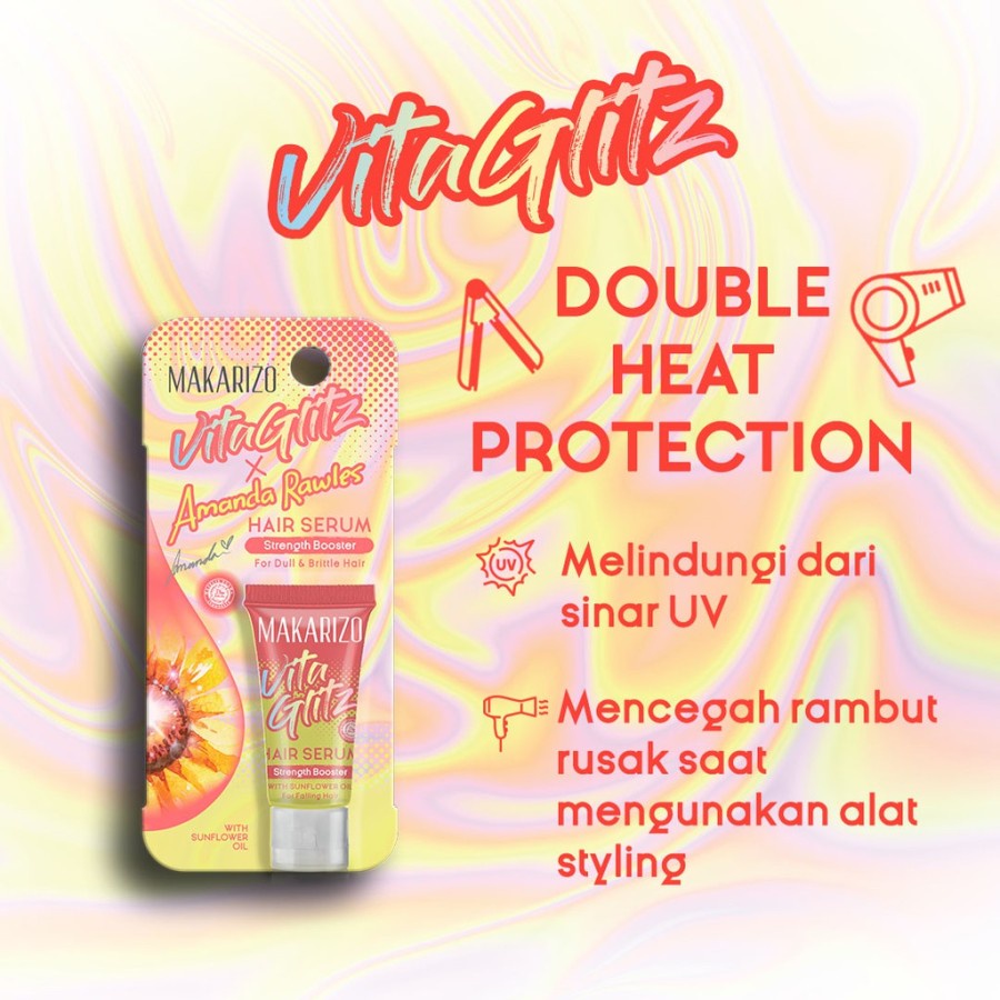 PAKET ISI 3 Makarizo VITAGLITZ Hair Serum STRENGTH BOOSTER - Serum Rambut Tube 8 mL-1