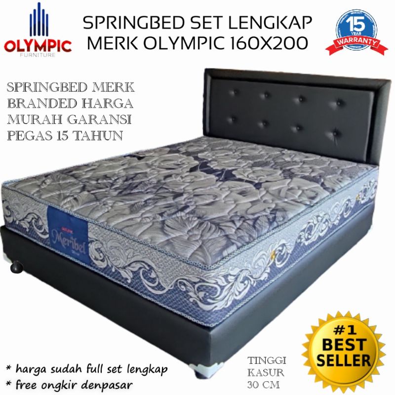 KHUSUS DENPASAR-BALI.Springbed set lengkap merk Olympic type Meribel 160x200