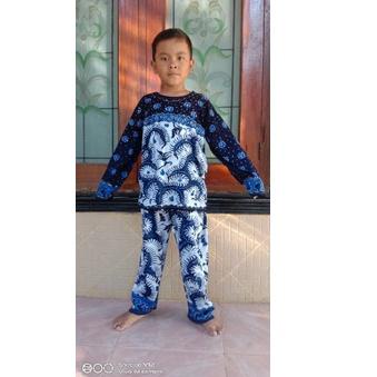 ↥ Batik Tuban warna cerah motif baju setelan Anak setelan cowok cewek anak laki laki piyama batik ka