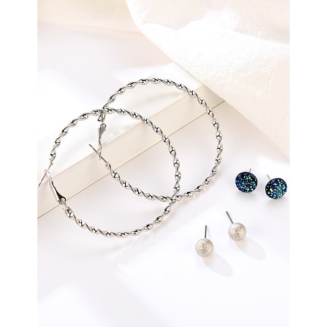 LRC Anting Set Fashion Color Stud Earrings Set (20 Pairs) F70857