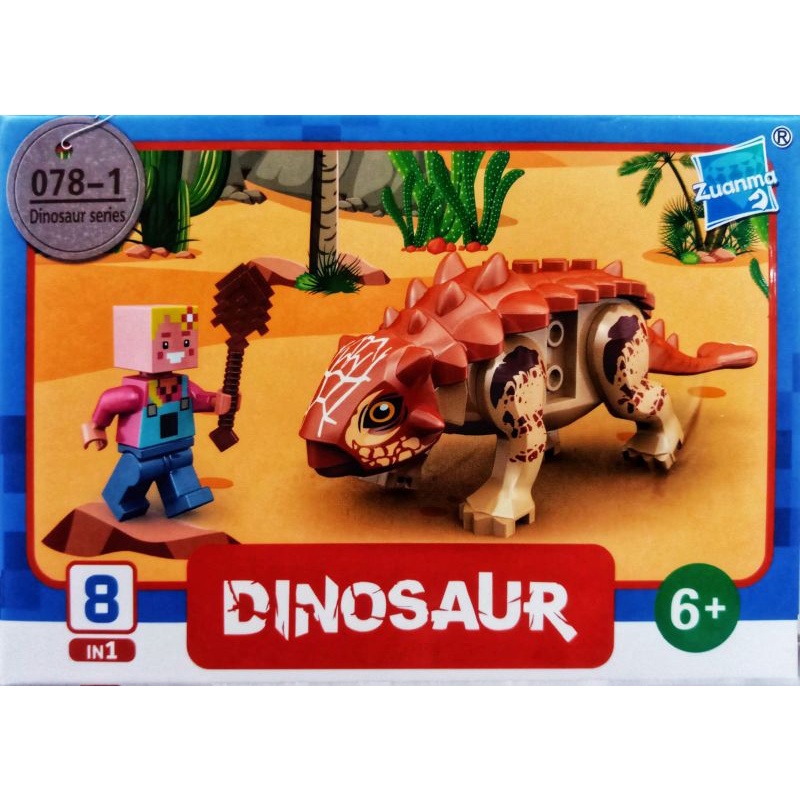 mainan anak lego mine craft world minicraft SATU PAKET ISI 3 KARAKTER FIGURE LQS 62101 mini craft minifigure block mini figure bricks dunia kotak square marvel naruto ninjago justice league avengers robot rangers dinosaurus tentara army soldier-Minecraft Dino 078-1