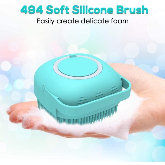 sikat mandi silikon 2 in 1 lembut dengan dispenser soap