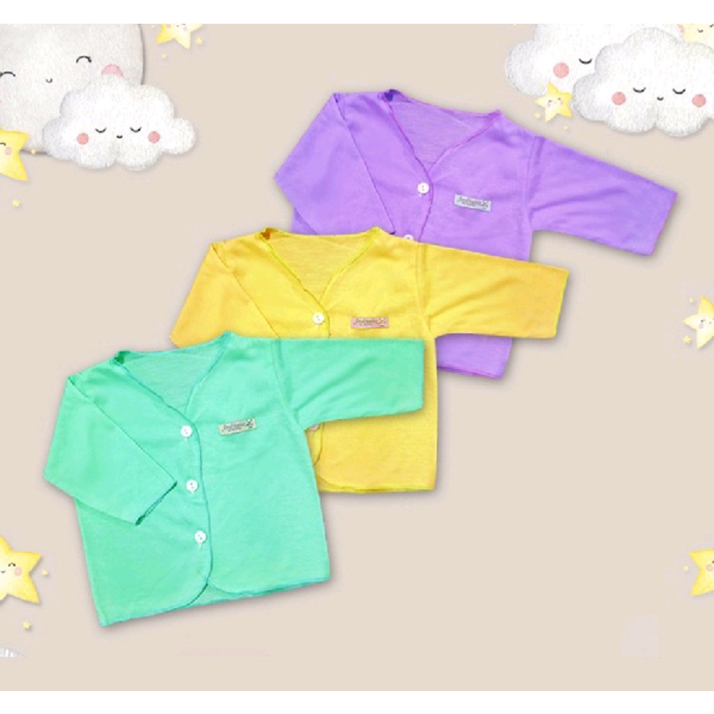 6 PCS BAJU BAYI LENGAN PANJANG MIX WARNA UMUR 0 - 6 BULAN // BAJU BAYI BOBOKO LENGAN PANJANG MIX WARNA // ATASAN BAYI LENGAN PANJANG