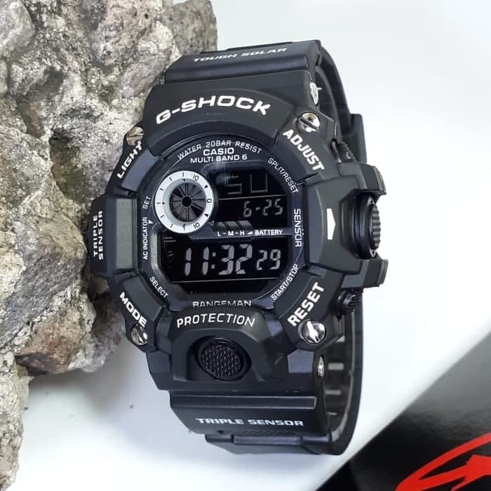 Jam Tangan Digital Gshock GW9400 Rangeman Water Resist Renang - Hitam lis Putih