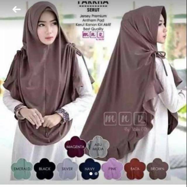 JILBAB KHIMAR ZULEIKHO / Farkha Serut / Hijab serut kanan kiri jumbo / Kerudung jersey rempel