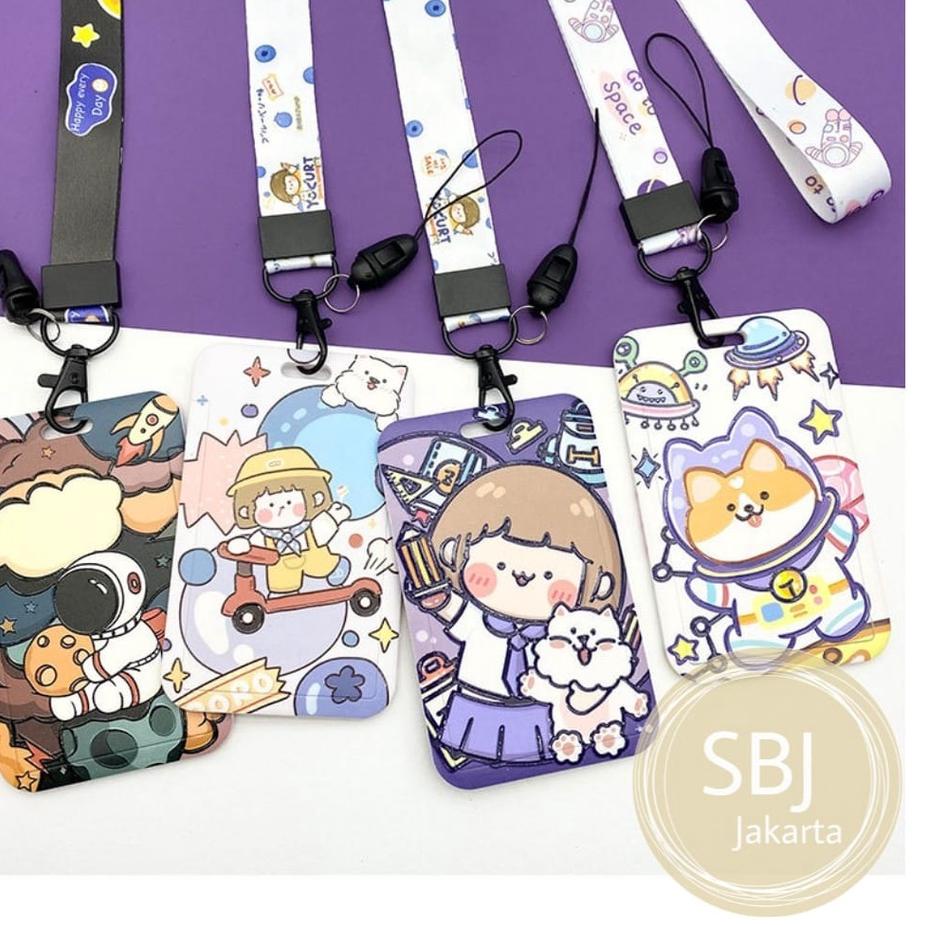 

Update Tempat kartu ID card holder / Tag holder / name tag dengan tali lanyard karakter animasi kartun