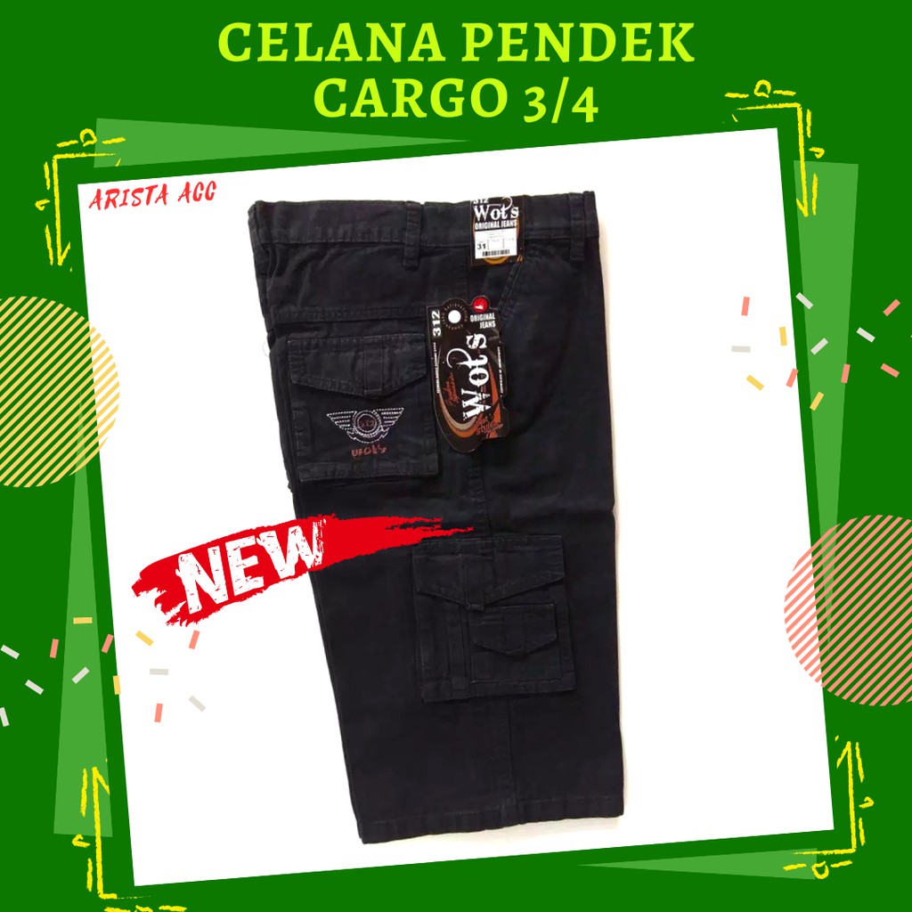 Celana Pendek Cargo Pria Bahan Jeans Model Kempol Outdoor Gunung PDL Mma Venum Gaya Casual Santai