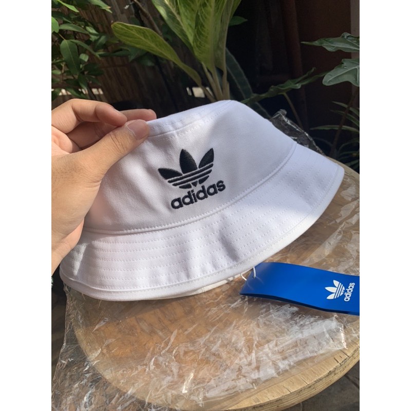 Topi Adidas Bucket hat Trefoil Original 100% Putih