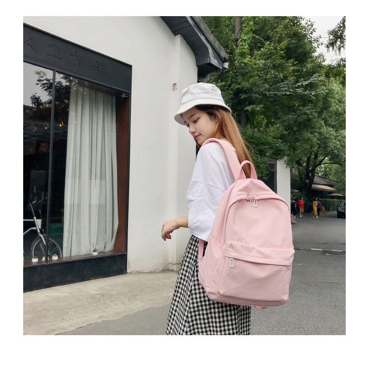 backpack fashion New Harajuku Style Solid Color Backpack Literary Small Fresh Campus Girlfriends
