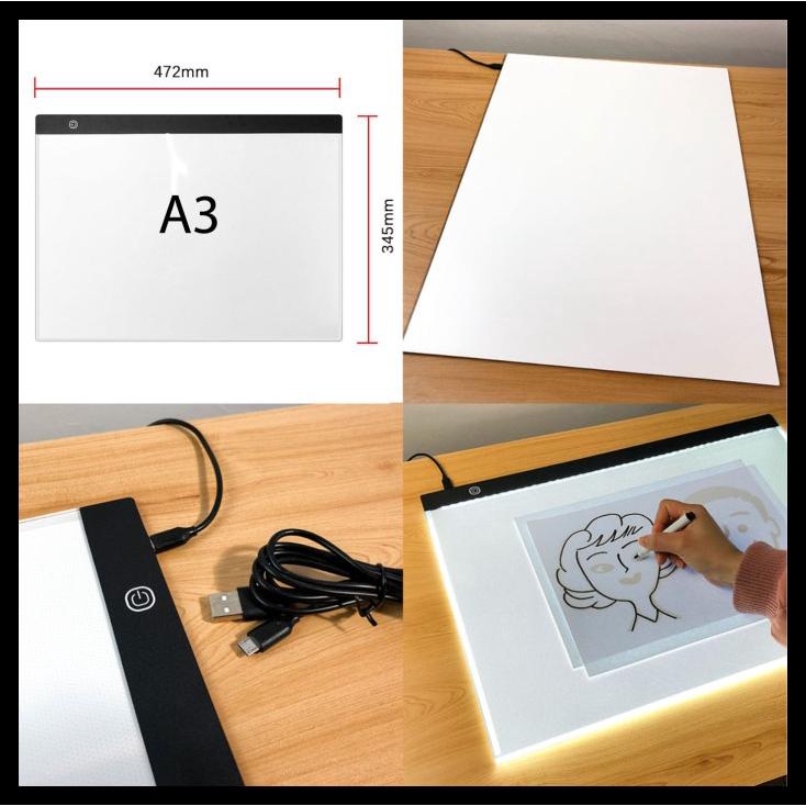 

TERBARUU!! Tracing Board LED A4 A3, Papan Jiplak Light Pad Gambar Drawing TERBARU