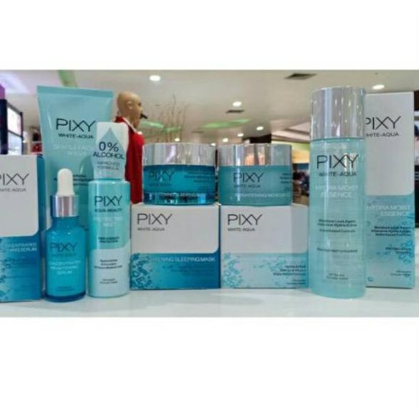 Murah Y9A PAKET (BERHADIAH) PIXY WHITE AQUA SERIES_SKINCARE LENGKAP/PAKET PENCERAH WAJAH /ESENCE /SE