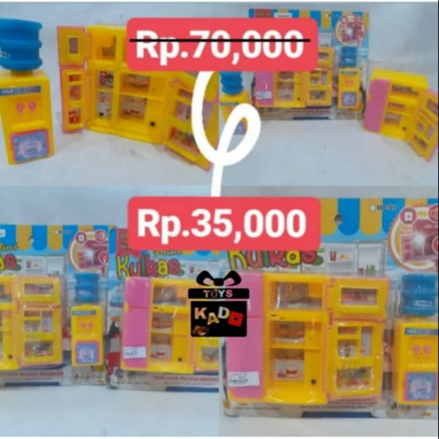 Mainan mini kulkas dispenser
