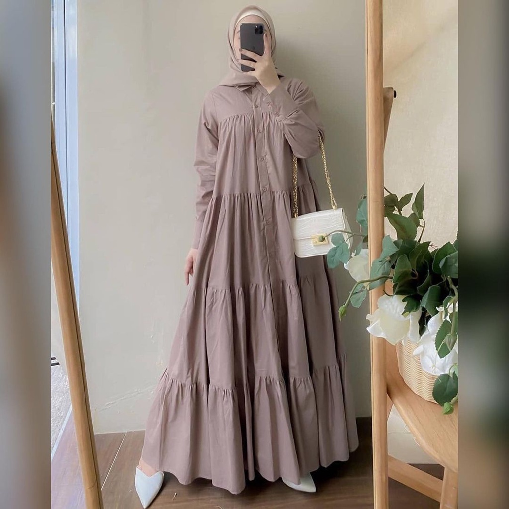 TERBARU- Asyila Dress Bahan Katun Paris / GAMIS LEBARAN / BAJU DEWASA MURAH TERBARU 2021