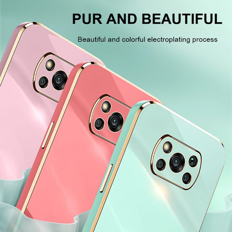 Casing Soft Case Karet 6D Mewah Untuk Xiaomi Poco X3 NFC GT X3Pro M3 Pro Mi 11 Lite 11T 10T Note7