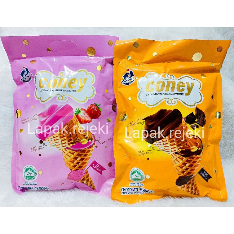 Jual Twinfish Coney Ice Cream Cone With Peanut Butter Malaysia 300gram
