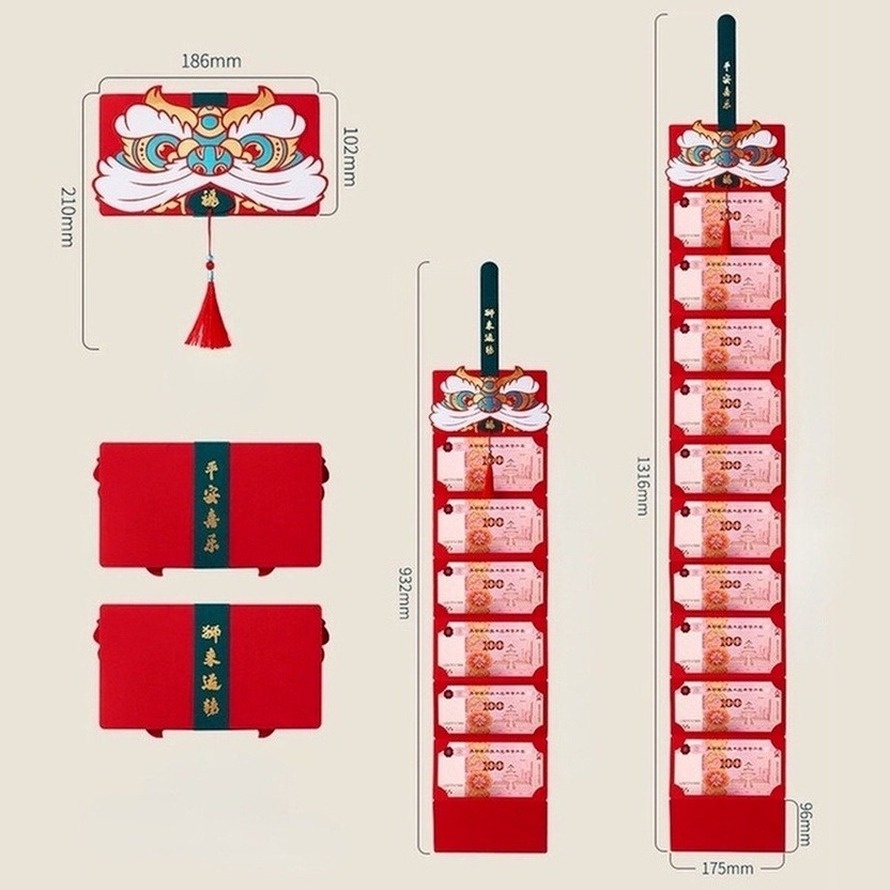 Amplop Angpao Lipat Tahun Baru Cina / Imlek 2022 Warna Merah@#SQF