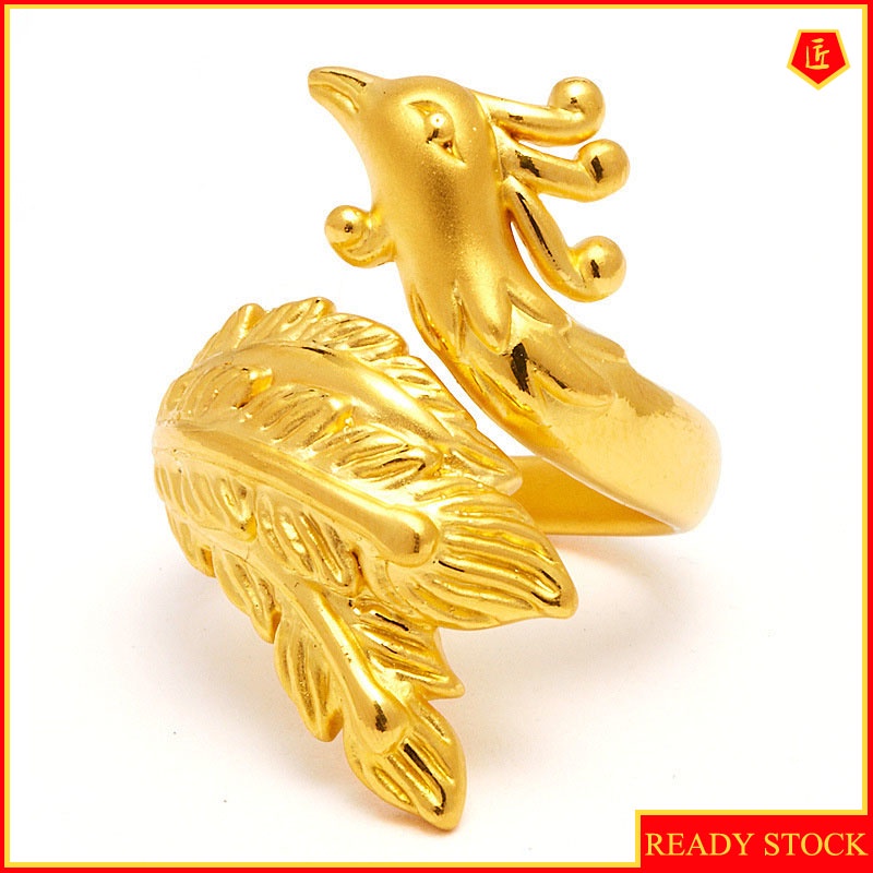 [Ready Stock]3D Golden Phoenix Ring Korean Fashion Temperament