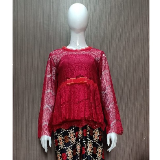 WIMODE  KEBAYA FULL PURING KEBAYA MODERN(BISA COD) /KEBAYA WISUDA LAMARAN/RUMAH KEBAYA BANDUNG RUMAH SONGKET BANDUNG-ATASAN SAJA MARUN