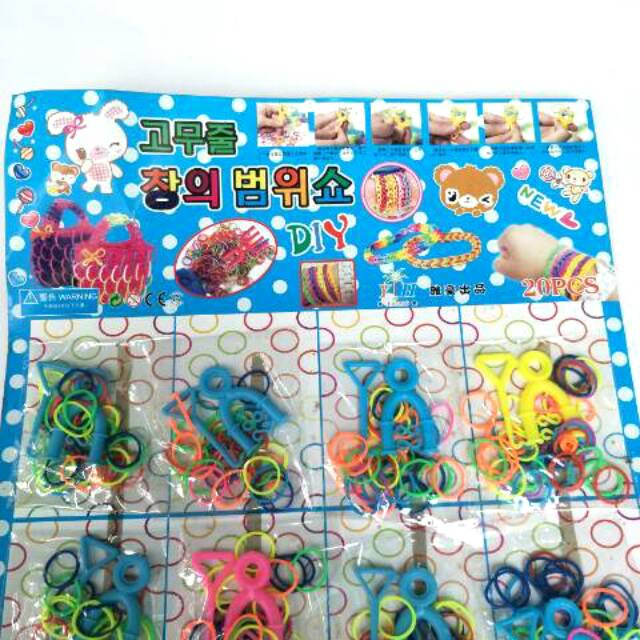 Mainan DIY Karet Loomband Meronce Gelang Cincin Anak Kreatif Murah