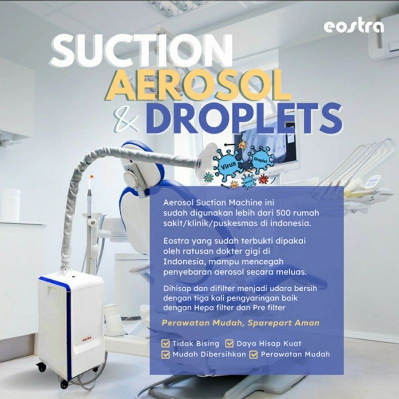 Dental aerosol eostra suction aerosol droplets