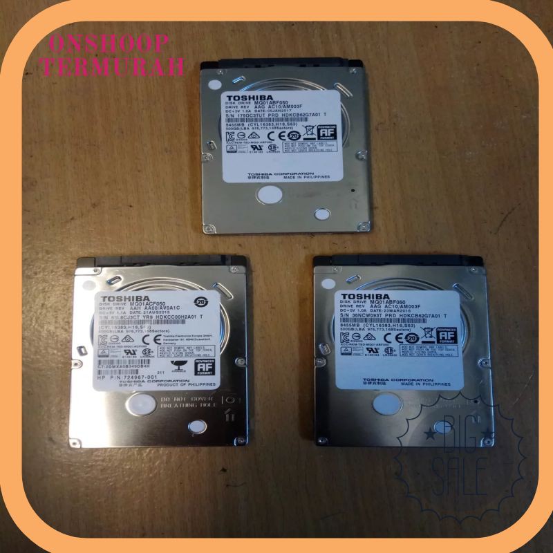 Termurah hardisk laptop 500gb Toshiba slim Terlaris