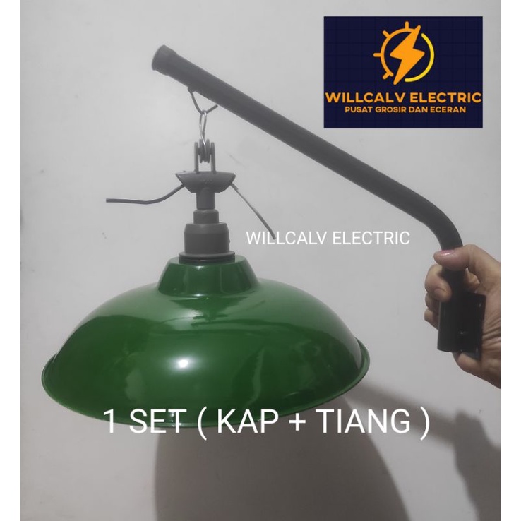 1 SET KAP LAMPU JALAN TUDUNG / KAP WD FITING E27  PLUS TIANG