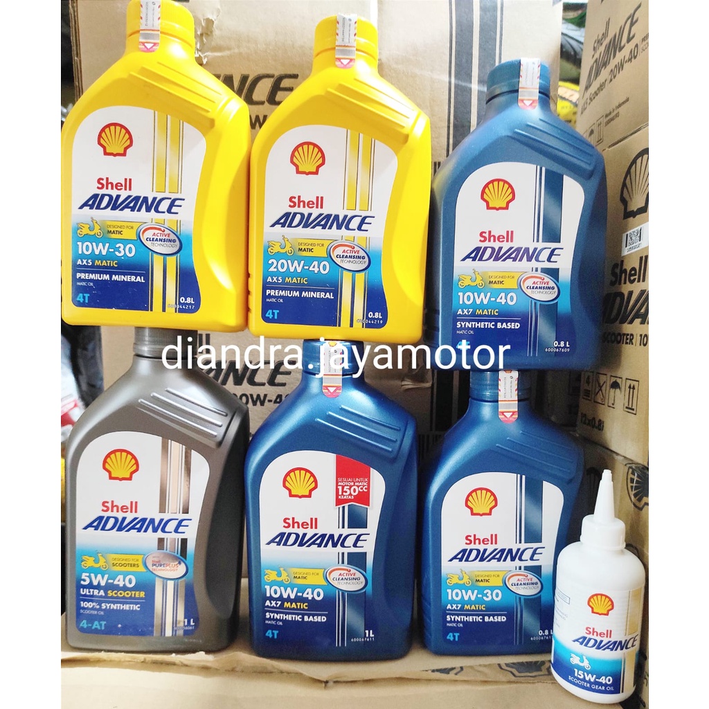 SHELL ADVANCE SCOOTER MATIC AX5 AX7 ULTRA SCOOTER  100 % ORIGINAL FOR ALL MATIC