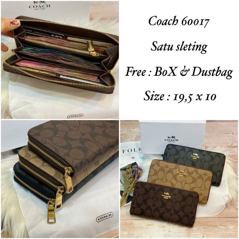 Dompet Coach Signature Long Classic Zipper Freee Box Importt Semprem