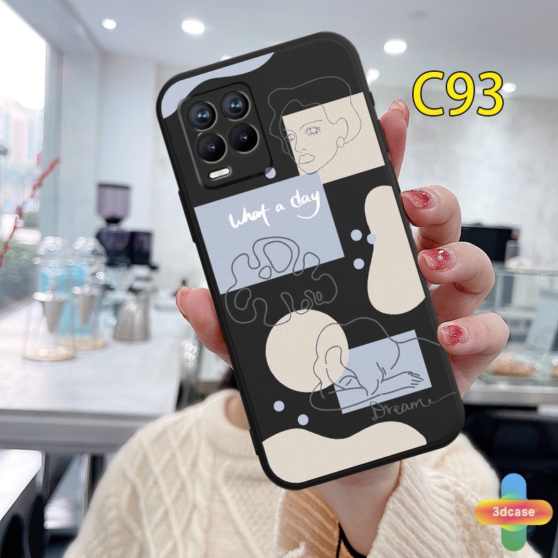 Casing Soft TPU Case Realme C11 2021 C21Y C15 C21 C25 C20 C3 C12 C25S 5 5S 5i C17 7i C1 C31 C35 C25Y C2 C3i 6i C20A realme Narzo 20 10 10A 20A 30A A54 A15 A16 A9 A5 A7 A5S A95 A53 A33 Y12 Y20 A12 Ins Art Line Face  Shockproof Cover