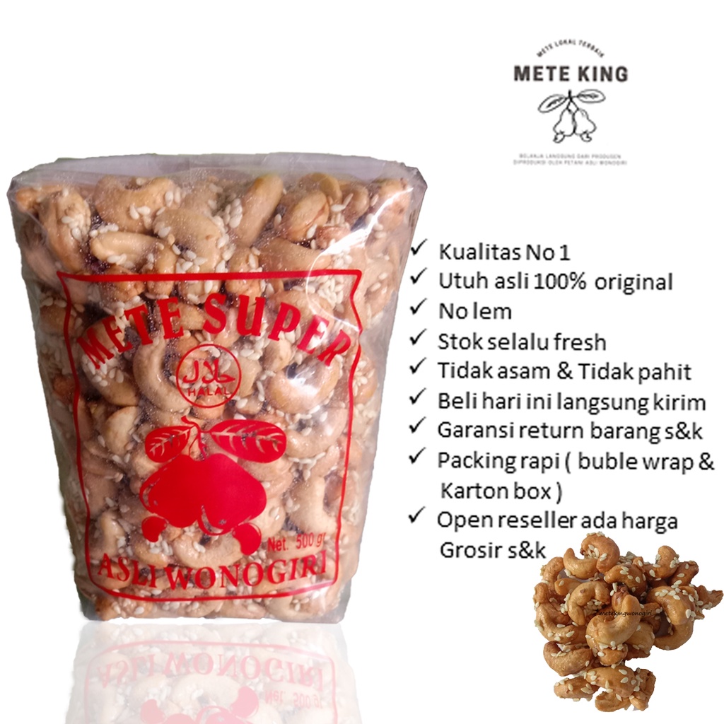 

Kacang mede wijen madu roasted 500gram panggang bawang mente mateng rasa gurih asin original mette bakar super jumbo camilan diet makanan ringan terlaris sehat murah wonogiri pedas manis snack utuh menir belah menir 500g almond mde mte terenak mentah