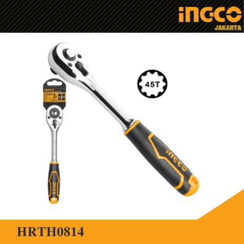 Kunci Handle Sok Shock Ratchet Socket Wrench (1/4&quot; 45T) INGCO HRTH0814