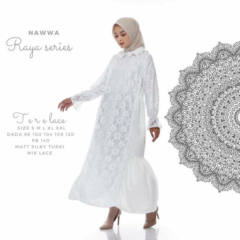 Gamis Lebaran NAWWA Raya Series Tere Lace ORIGINAL