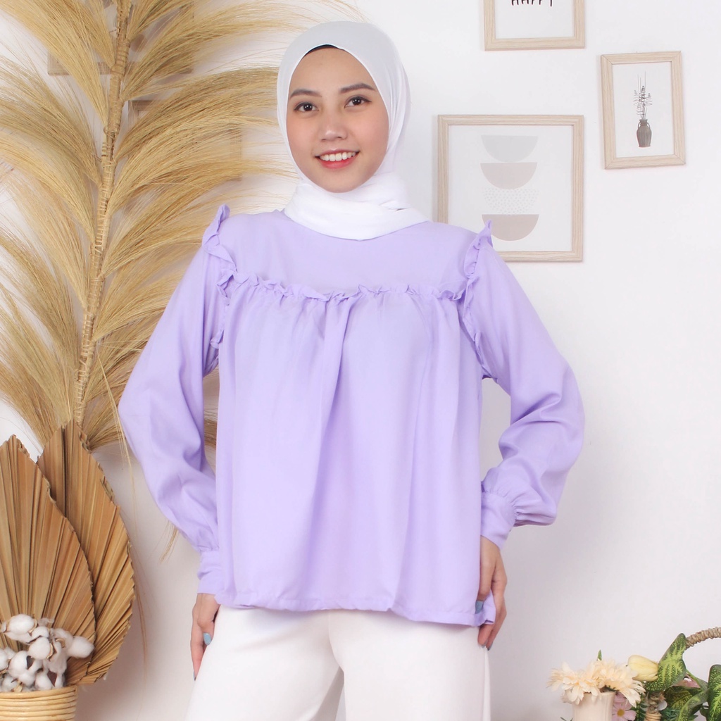 RX Fashion - Blouse Lolla I LAVANYA I Made top //Blouse Wanita -R1-UNGU