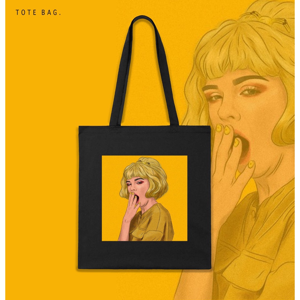 TOTE BAG WANITA / SLEEPY GIRLS / TAS LES / TAS KULIAH / TAS SANTAI / BAHAN KANVAS