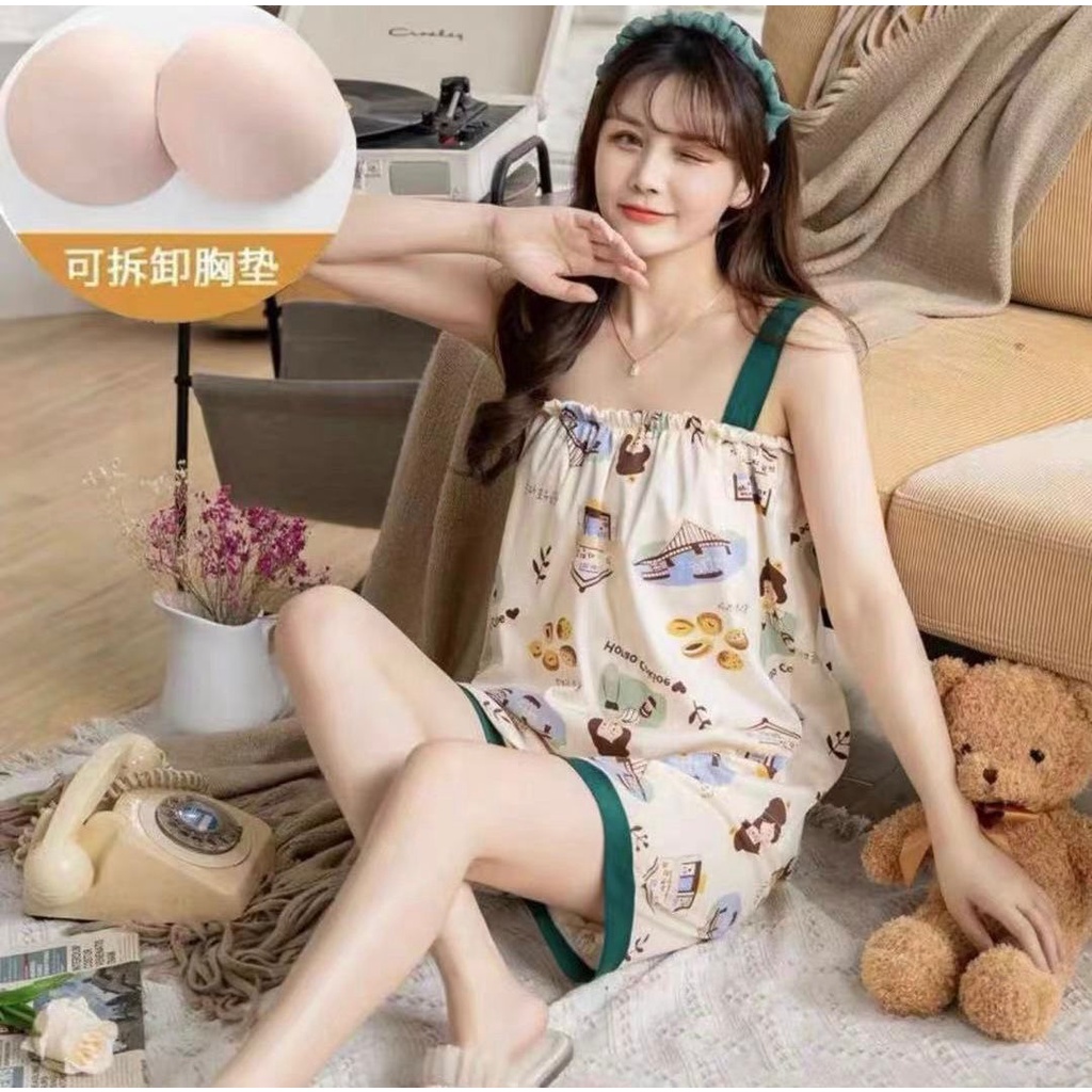 PROMO!! Baju Tidur Wanita Dewasa Sexy 2021 Bra BUSA bisa di Lepas / Baju Tidur Hotpane BRA BUSA Model TERBARU MURAH / Setelan Piayama Tidur Cewek Bahan LEMBUT