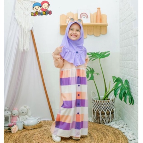 Gamis kaos anak raggakids RG42 salem Ungu