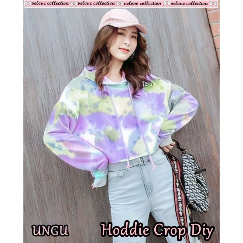 Hoddie crop diy WN SWEATER HOODIE CROP DIY TIE SWEATER KEKINIAN SWEATER JUMBO WANITA TIE DIY