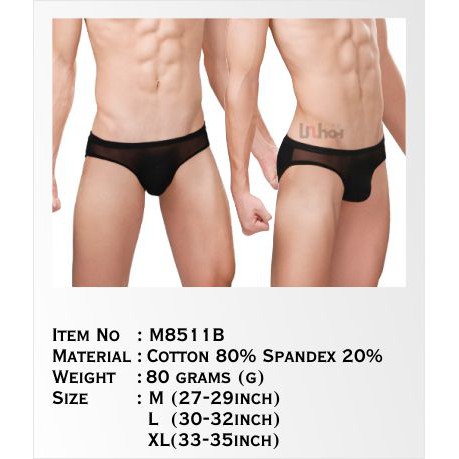 Celana Dalam Pria Uzhot Semi Transparent M8511