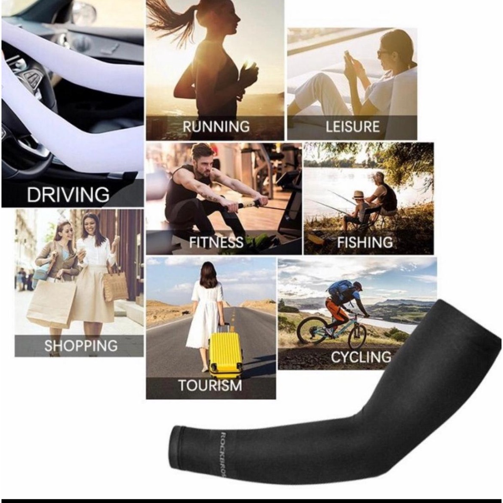 Manset Tangan Lengan Panjang Sepeda Olahraga Sun Block Slevee Rockbros Garansi Termurah-1