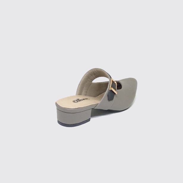 BIG SIZE - Sandal Sepatu Mules Wanita Ukuran Jumbo-Besar / Bustong Formal Pesta Abu2 Grey