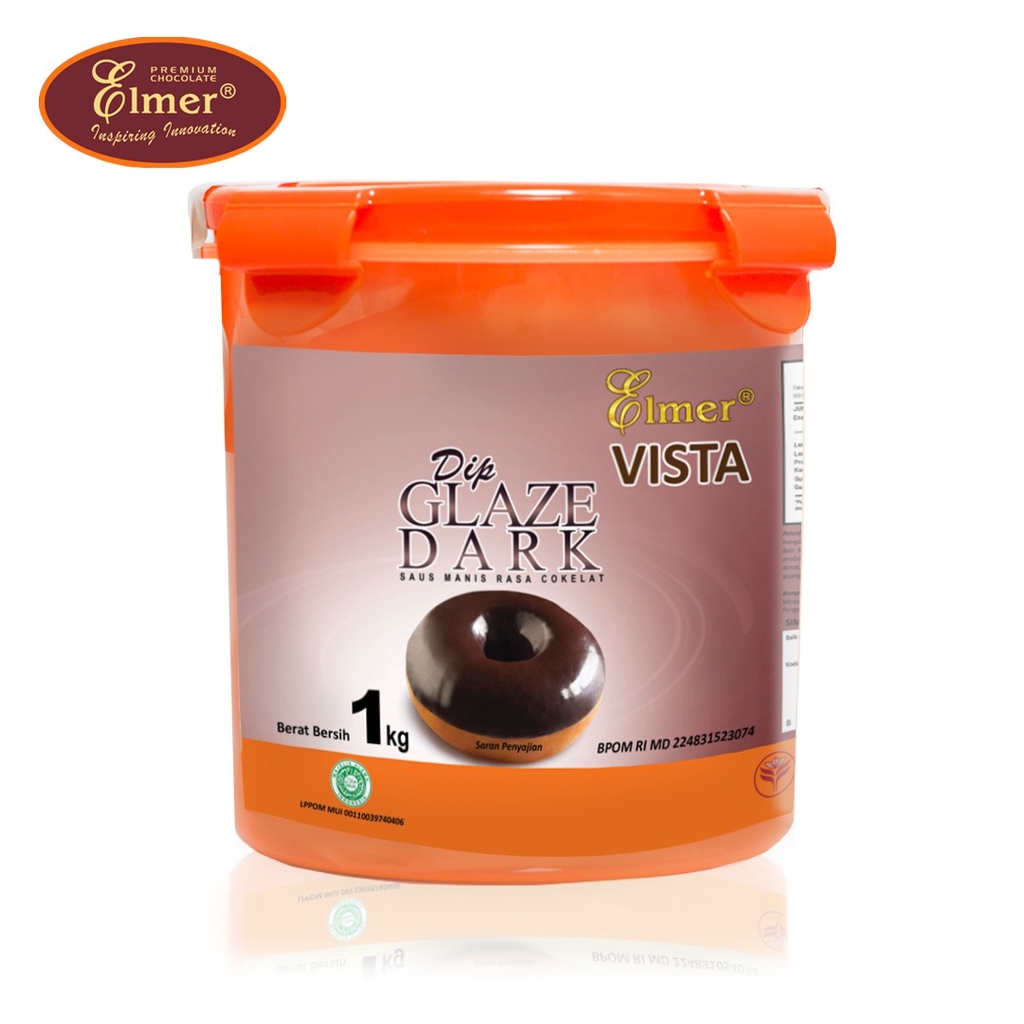 

Elmer Dip Glaze Dark Vista 1 kg Topping Donat JCO Miroku