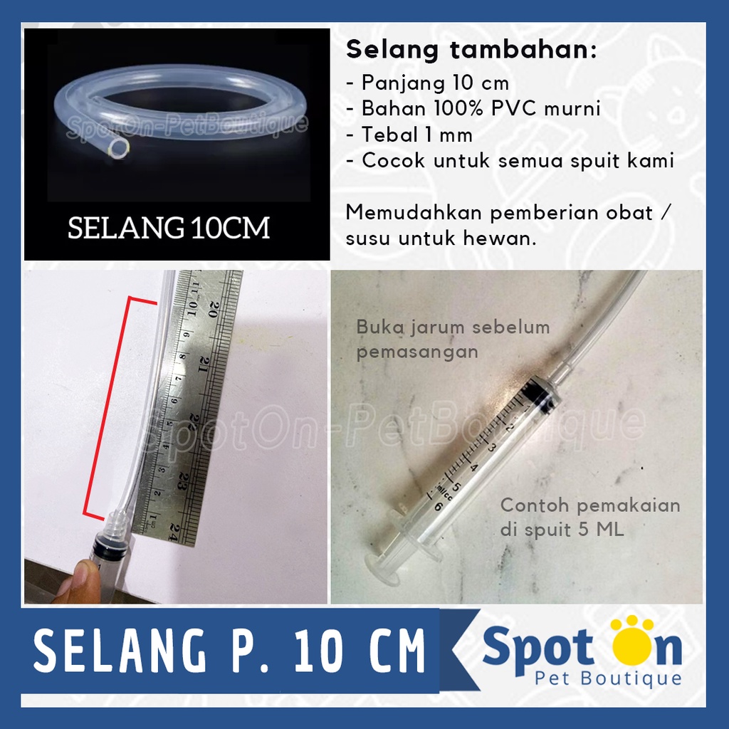 Spuit Susu / Obat Kucing Anjing Kelinci 1 ml 3 ml 5 ml | Pipet Sepetan Alat Bantu Minum Obat Vitamin Susu Suntikan